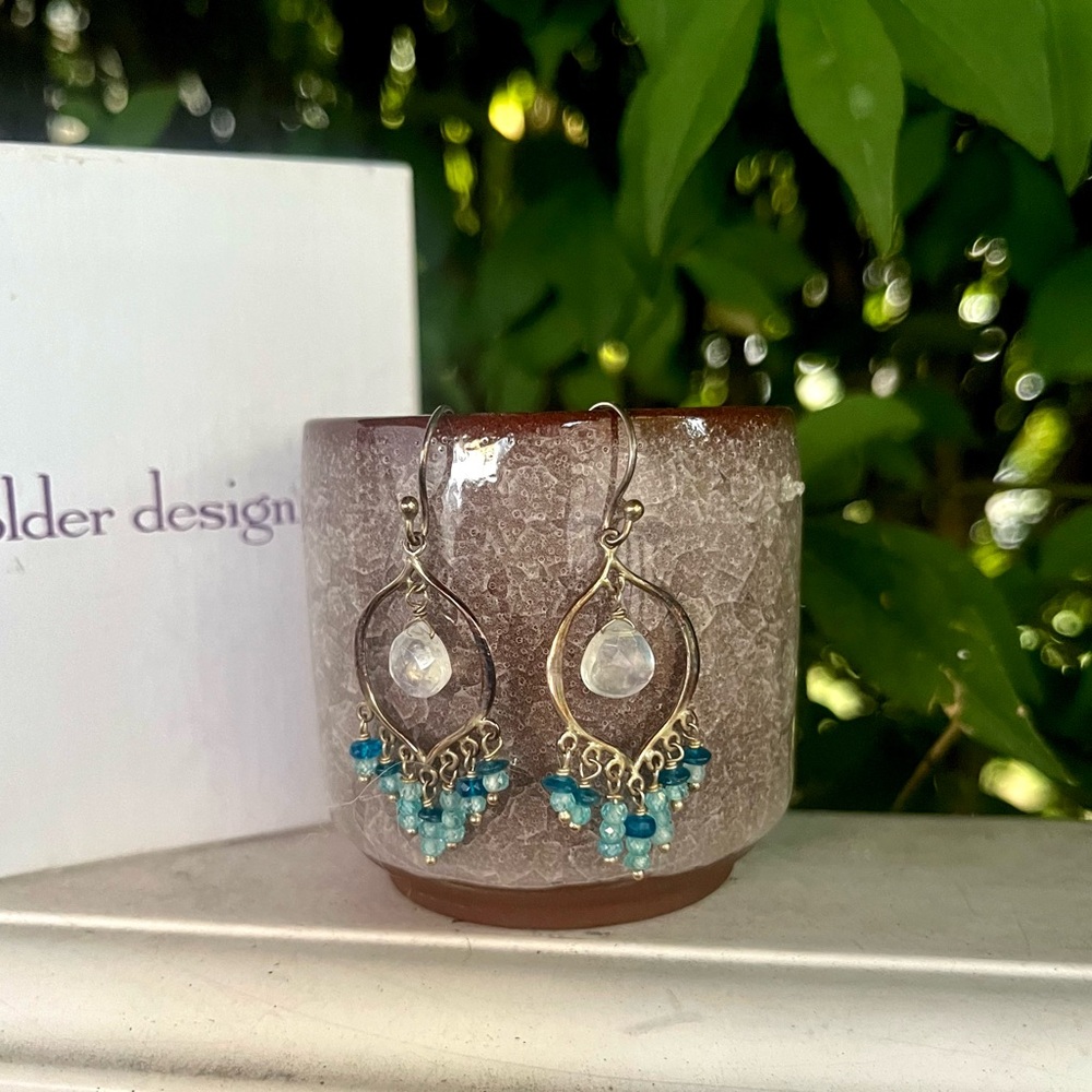 Handcrafted Earrings With Floating Moonstone ~ Mo… - image 3